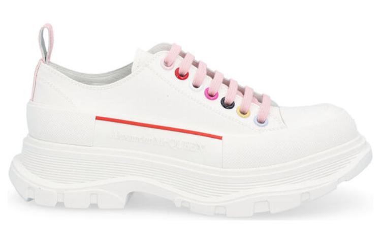 (WMNS) Alexander McQueen Tread Slick Low Lace Up 'White Multicolor' 611705W4MVV9650