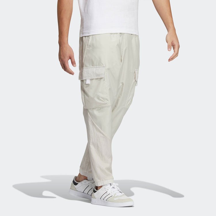 Men's adidas neo Solid Color Multiple Pockets Woven Bundle Feet Sports Pants/Trousers/Joggers Bauxite Brown HM7429