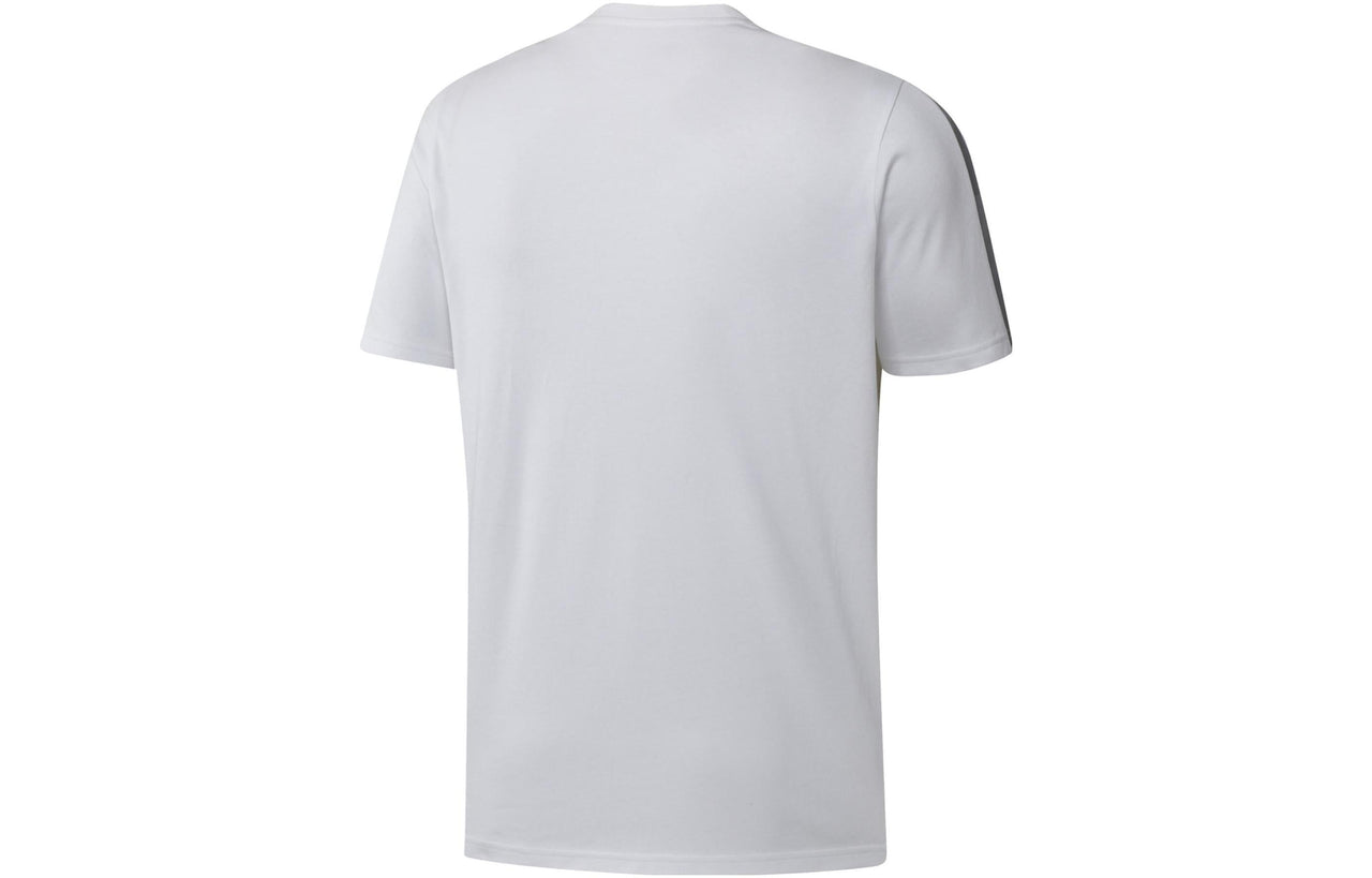 adidas Solid Color Stripe Logo Printing Short Sleeve White GK9431