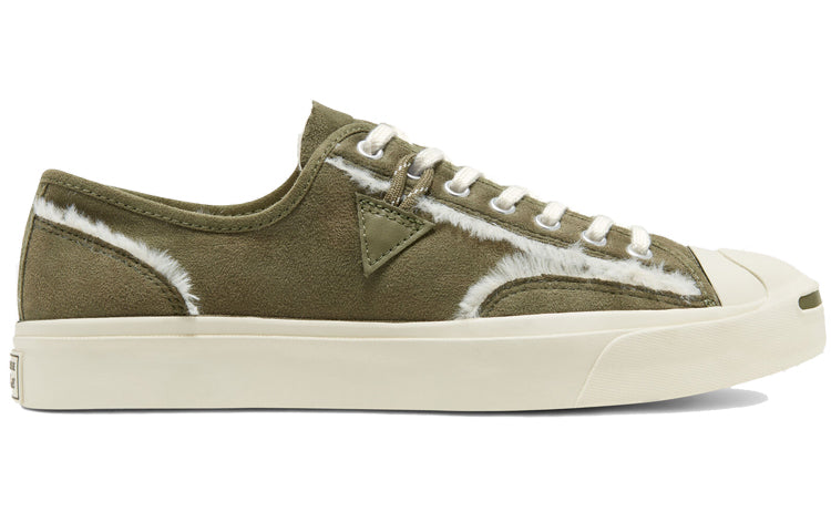 Converse Faux Fur-Lined Leather Jack Purcell 'Green White' 166511C