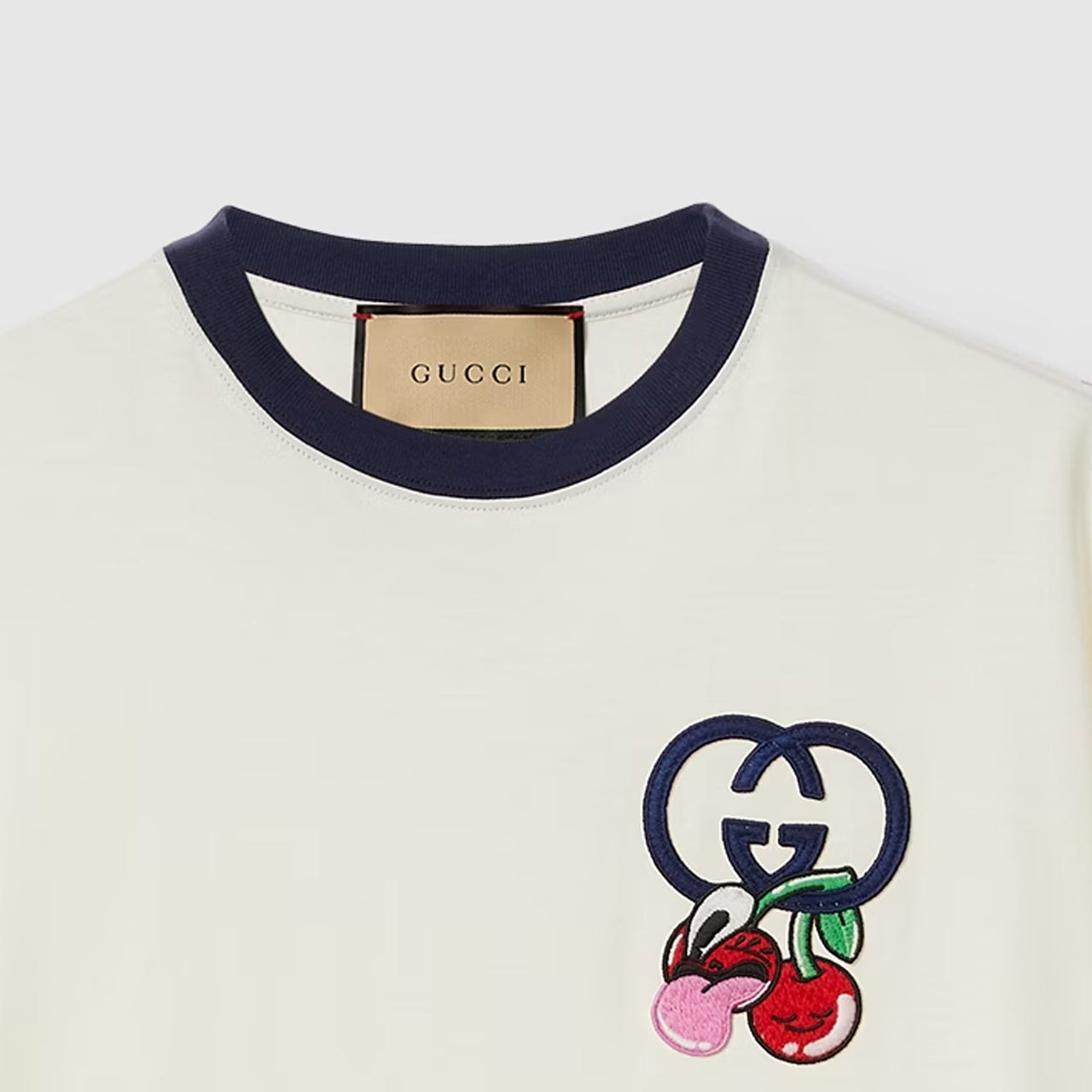 Gucci Cotton Jersey T-Shirt With Patch 'Off White' 785345-XJGIK-9088