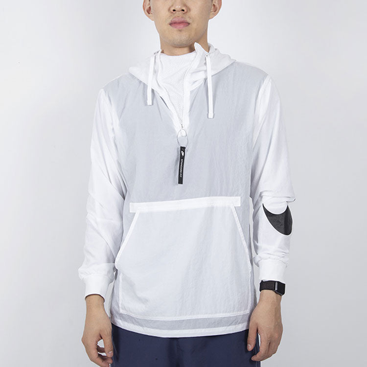 Nike Big Swoosh Large logo Half Zipper hooded Interchange Jacket White CW6207-100