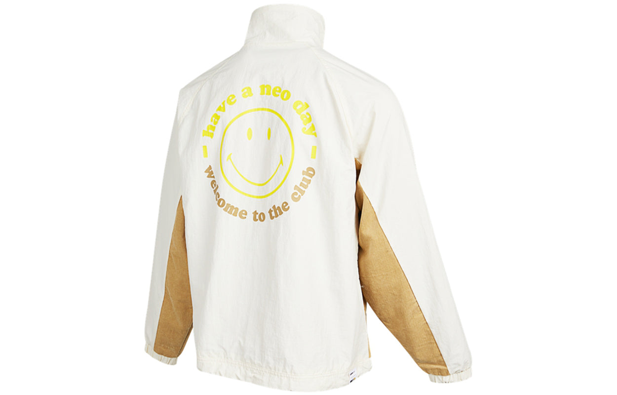 adidas neo U Smly Jkt Casual Sports Smiling Face Pattern Jacket Khaki H58045