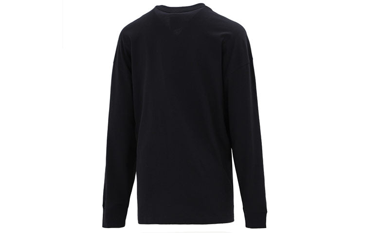 (WMNS) Nike Sportswear Essential Logo Printing Round-neck Sweateshirt Black DM6233-010
