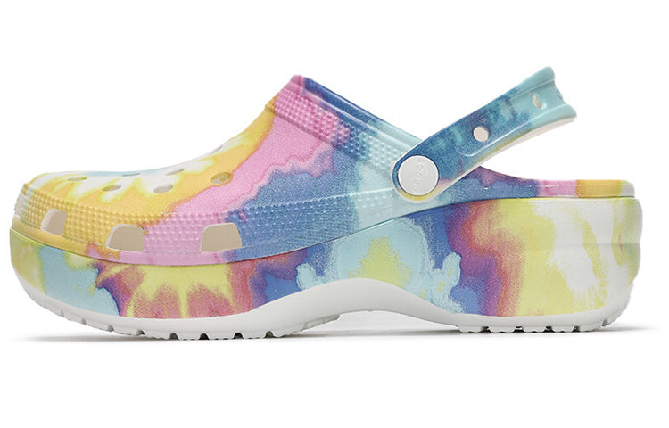 (WMNS) Crocs Classic clog clouds Tie Dye Printing Lightweight Cozy Sports Sandals Pink Blue 207151-94S