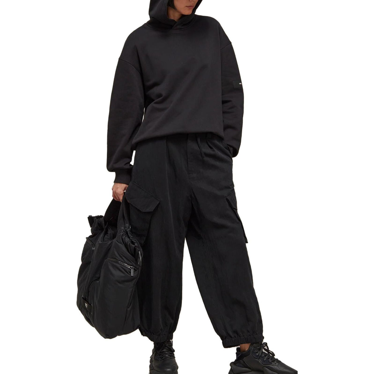 adidas Y-3 Crinkle Twill Cargo Pants 'Black' H63086