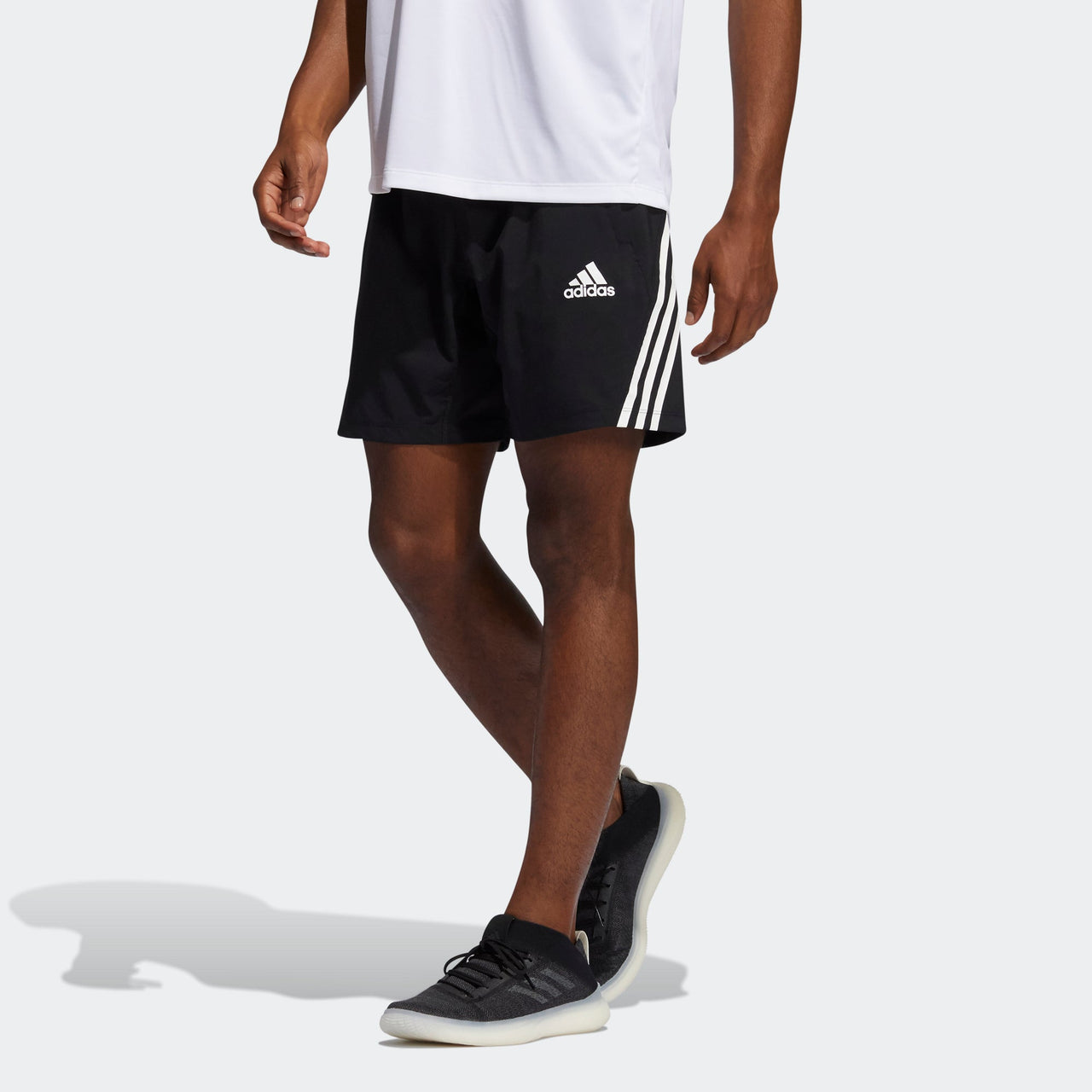 adidas Aero 3s Sho Stripe Training Running Logo Sports Shorts Black GM0643