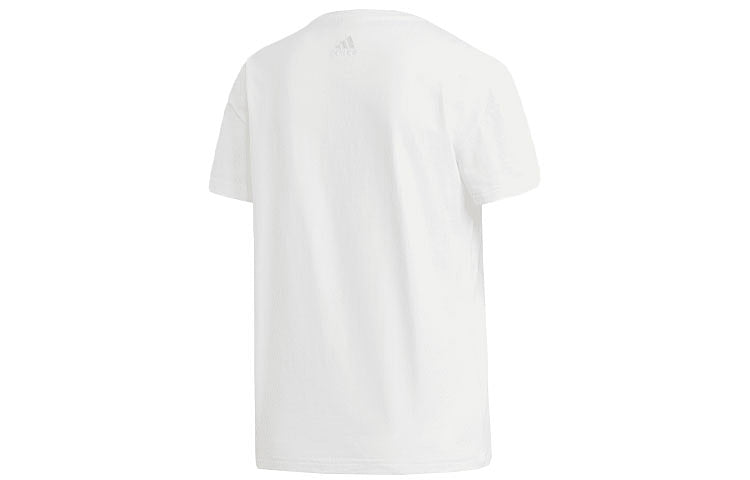 (WMNS) adidas Alphabet Printing Round Neck Training Sports Short Sleeve White GL7802