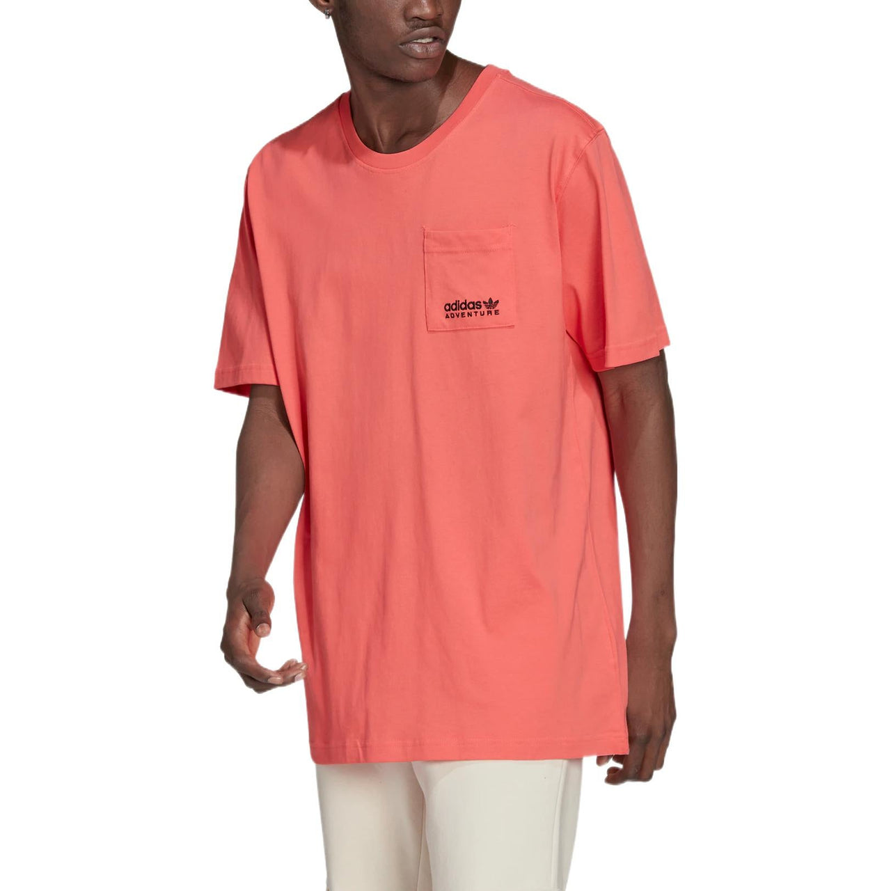 Men's adidas originals Back Butterfly Printing Casual Sports Short Sleeve Swirl Fluorescent Red T-Shirt HF4796