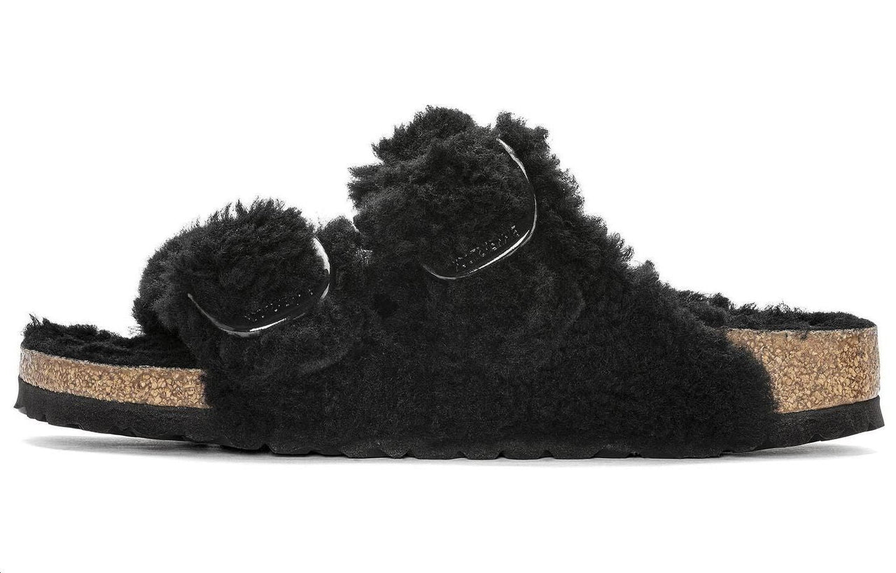 Birkenstock Arizona Big Buckle Shearling Narrow Fit 'Teddy Black' 1023105