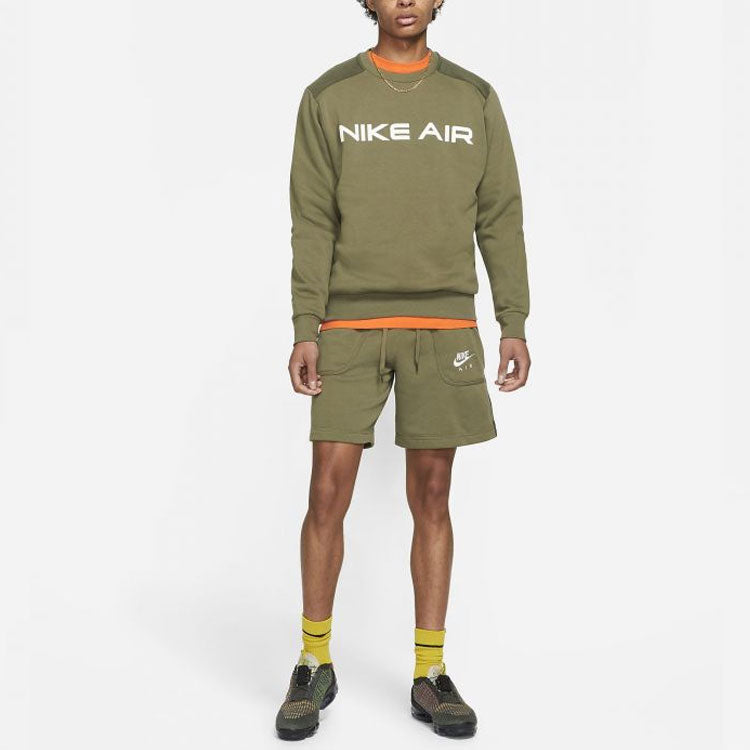 Men's Nike Air Logo Printing Round Neck Pullover Long Sleeves Olive DA0220-222