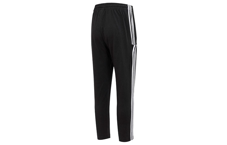 adidas Logo Essentials Single Jersey Tapered Open Hem 3-Stripes Pants IC0044