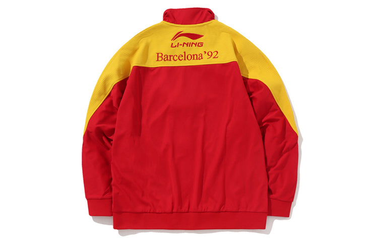 Li-Ning New York Fashion Week Retro Colorblock Jacket Couple Style 'Red Yellow' AWDN787-1