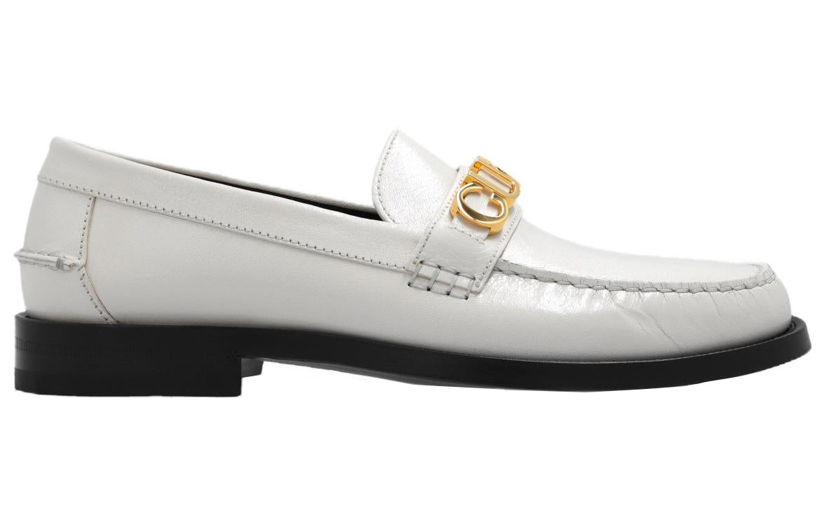 (WMNS) Gucci Loafer with Metal Gucci logo 'White' 700036-D3V00-9022