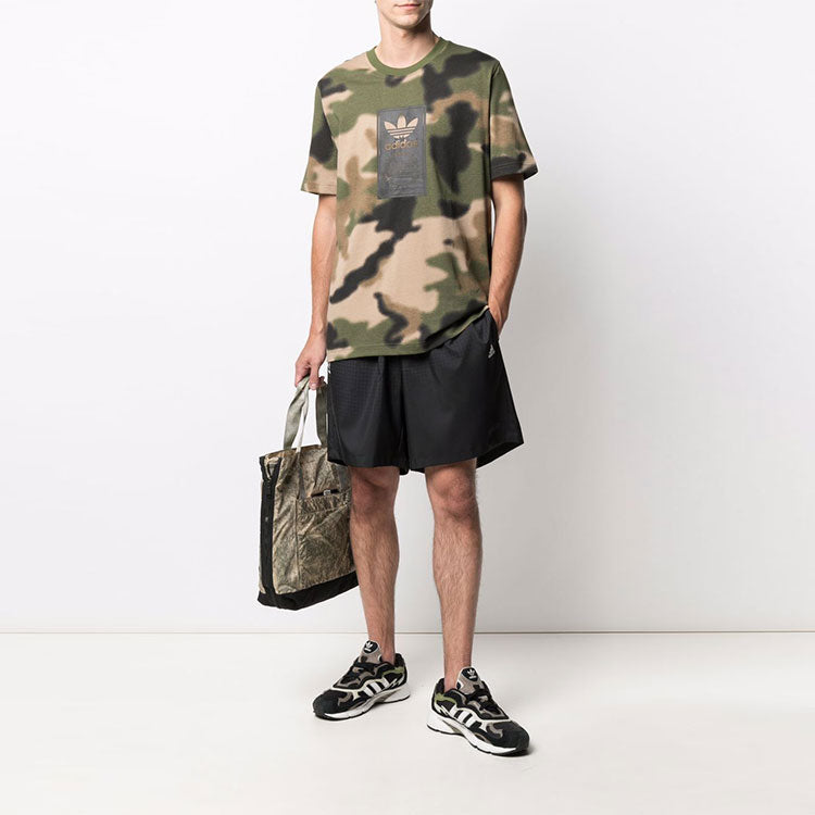 Men's adidas Casual Breathable Camouflage Sports Short Sleeve Green T-Shirt GN1863