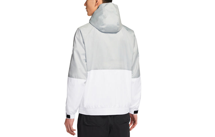 Nike Air Splicing Contrasting Colors Printing Alphabet hooded track Jacket White DA0272-100