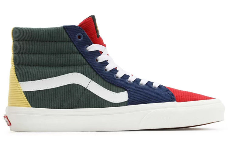 Vans Unisex Mixed Corduroy SK8-HI High-Top Sneakers Green/Blue/Red VN0A5KRH94M