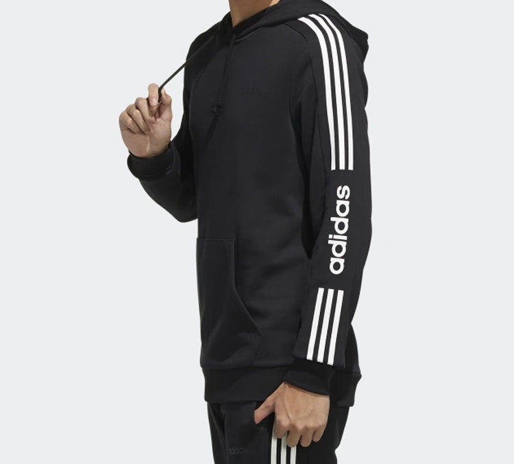 adidas neo M Ce 3S Hdy Side Stripe Knit Sports Pullover Black EI4673