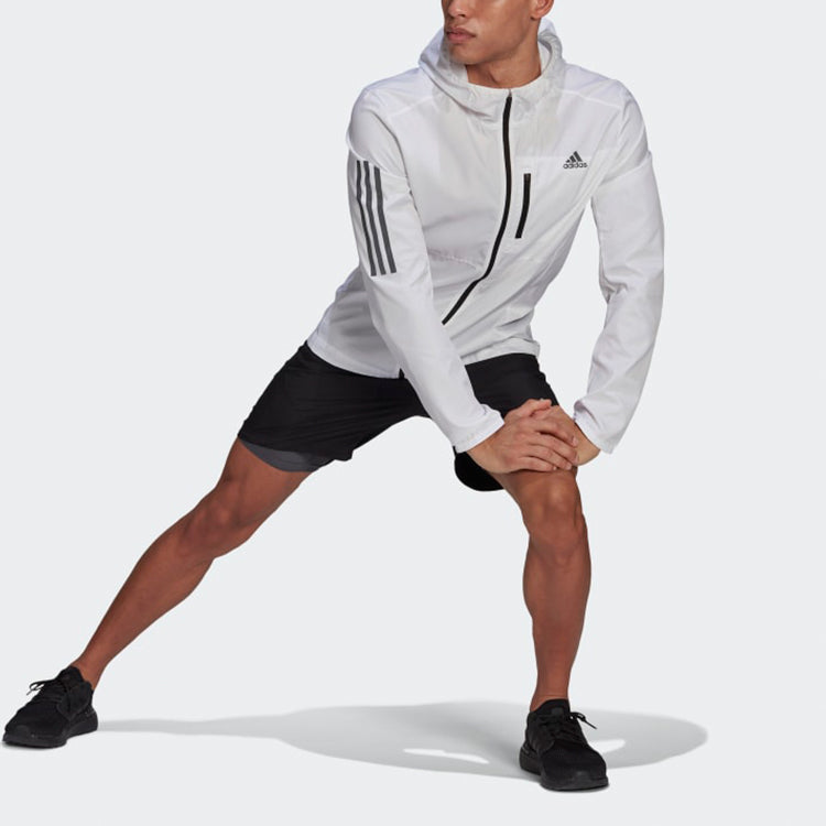 adidas Own The Run Jkt Running Training Sports Hooded Jacket White GJ9948