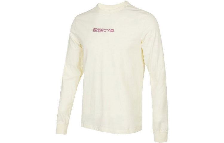 Men's Nike As Nsw Ess+ Core 3 Ls Tee Casual Breathable Round Neck Long Sleeves Coconut Milk T-Shirt DM6367-113