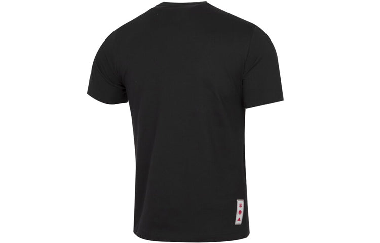 Men's adidas CNY Contrasting Colors Large Logo Pattern Loose Short Sleeve Black T-Shirt HD7928