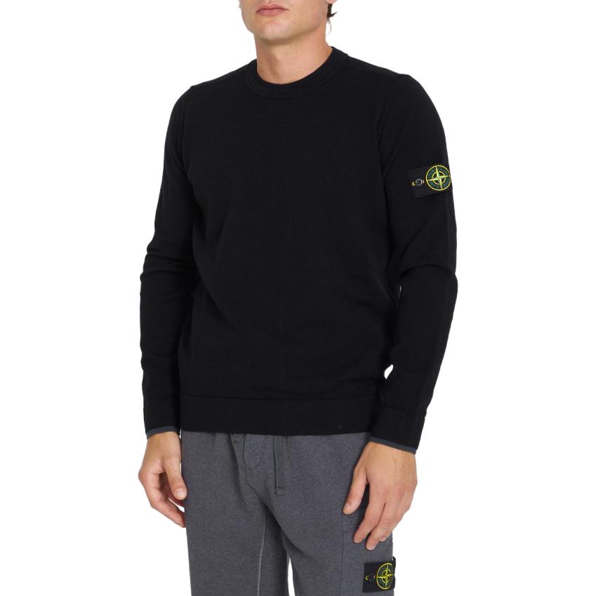 STONE ISLAND Wool Crewneck Sweater 'Black' 7915526A1-V0029