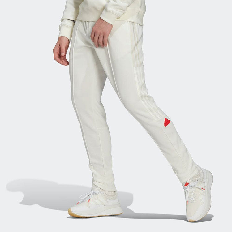 Men's adidas Solid Color Stripe Logo Casual Sports Pants/Trousers/Joggers Autumn Beige HN1937