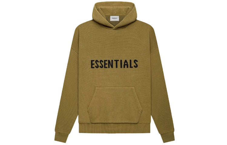 Fear of God Essentials FW21 Knit Pullover Logo Hoodie 'Amber' FOG-FW21-015