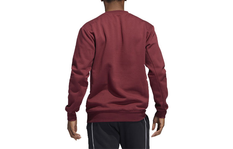 Men's adidas Mic Gfx Crew Limited Basketball Sports Printing Fleece Lined Round Neck Pullover Red HP1024