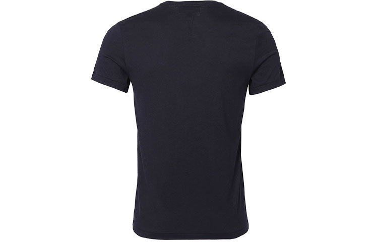 Burberry Logo Round Neck Short Sleeve Navy Blue 80038291