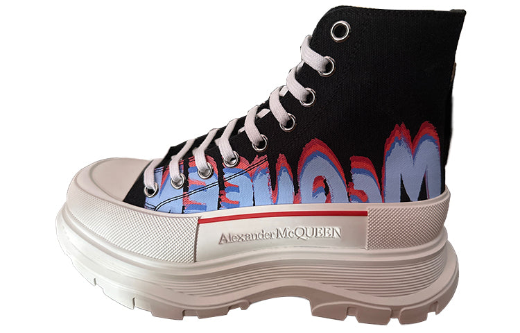 Alexander McQueen Tread Slick High-Top Sneakers 'Black Blue Red' 686737W4MVP1509