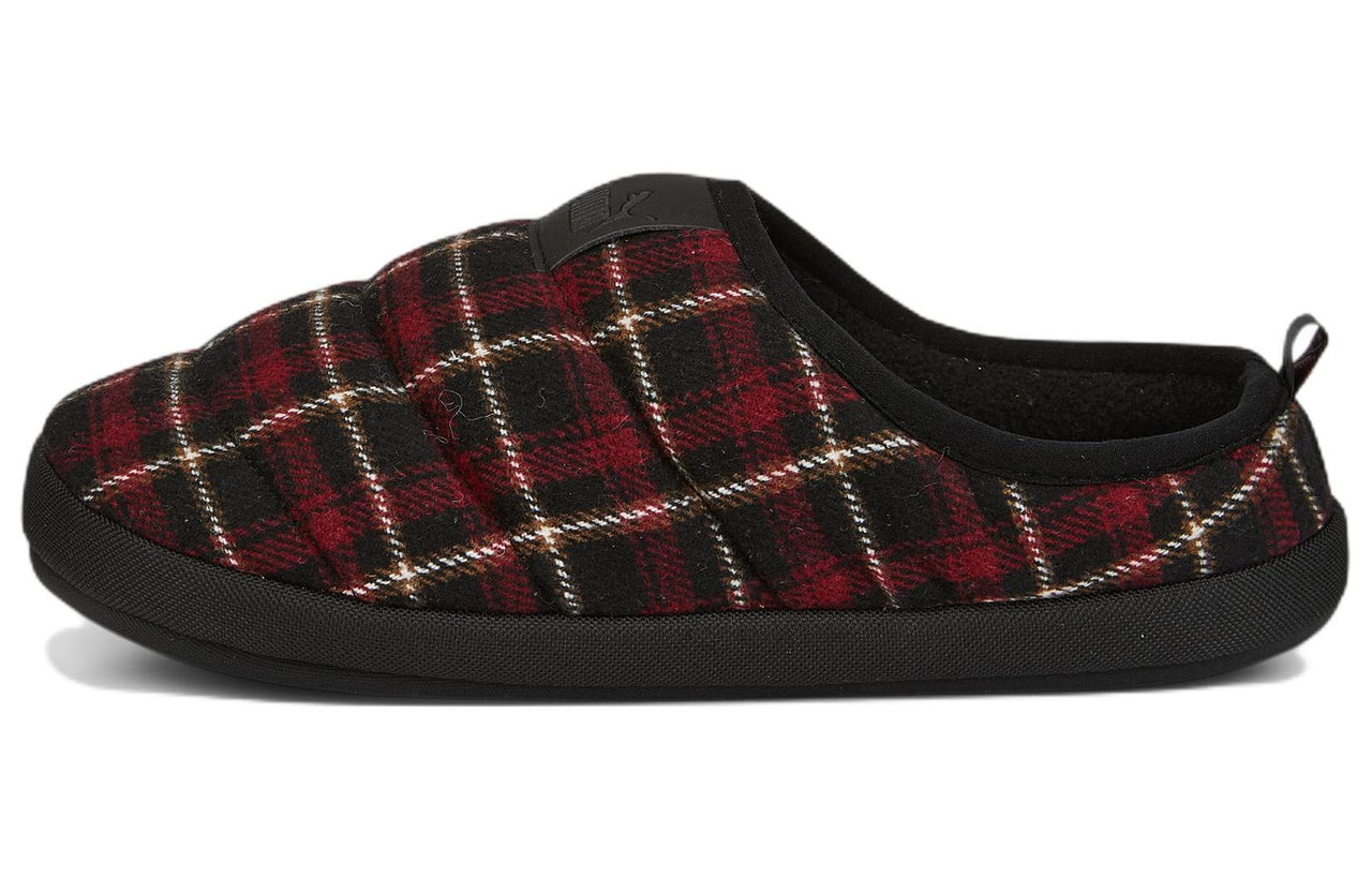 PUMA Scuff Flannel Slip-On 'Black Red' 386338-01
