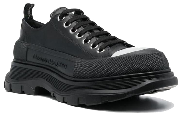 Alexander McQueen Tread Slick Lace-Up Shoes 'Black White Toe' 735815WHZ6N1081