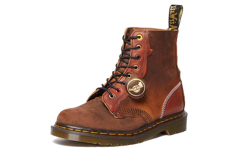 Dr. Martens 1460 Pascal Made in England Deadstock Leather Lace Up Boots 'Mid Brown' 30608486
