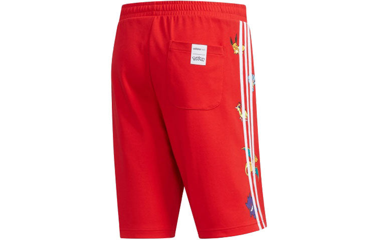 adidas neo X POKMON Crossover Series Pikachu Printing Shorts Red FM0323