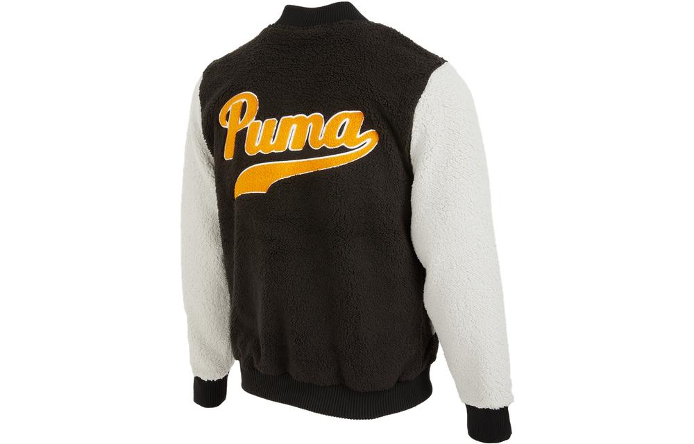 PUMA Logo Sherpa Baseball Jacket 'Black' 536182-05
