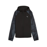 (WMNS) PUMA RUN FAVORITE AOP Woven Jacket 'Black Grey White' 524035-51