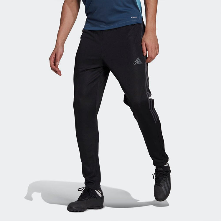 Men's adidas Solid Color Logo Straight Stripe Casual Sports Pants/Trousers/Joggers Black GN5490