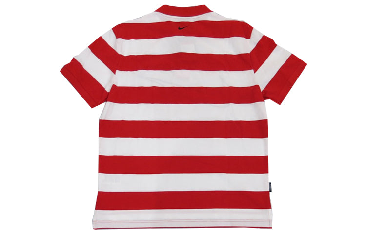 Nike Sportswear Swoosh Stripe Short Sleeve polo Red White Redwhite CJ4910-657