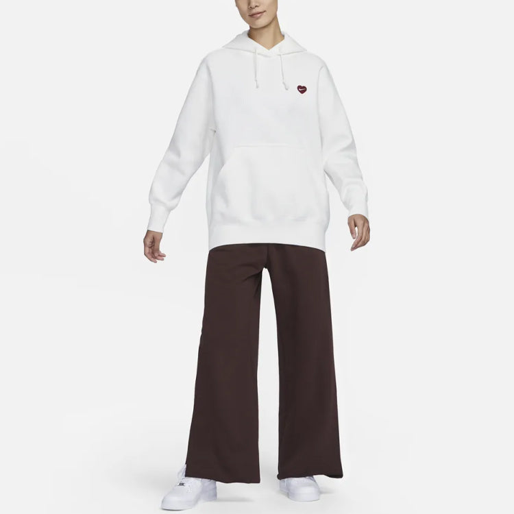 (WMNS) Nike Heart Swoosh Hoodie 'White' FD9932-133