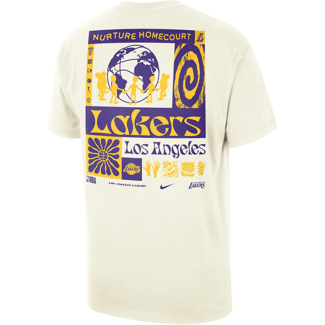 Nike x NBA Los Angeles Lakers City Edition Courtside T-Shirt 'Beige Purple Yellow' FV9274-901
