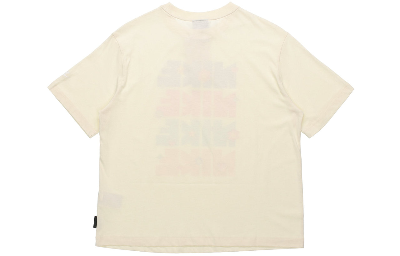 (WMNS) Nike Sportswear Essential Printing Round-neck 'Beige' DJ5377-111