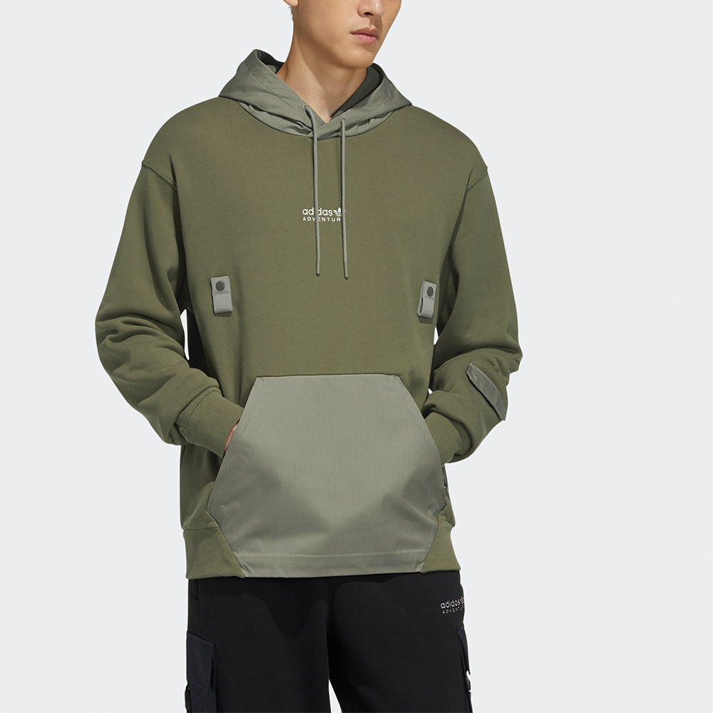 Men's adidas originals Adv Hoody Contrasting Colors Pocket Sports Olive HC0363