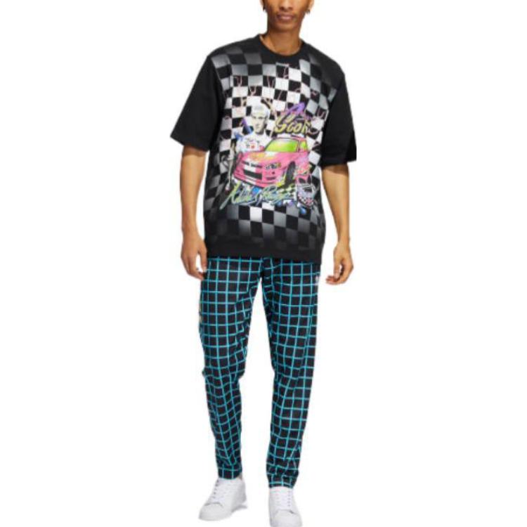 adidas originals Plaid Logo Printing Sports Pants/Trousers/Joggers Black HG6510