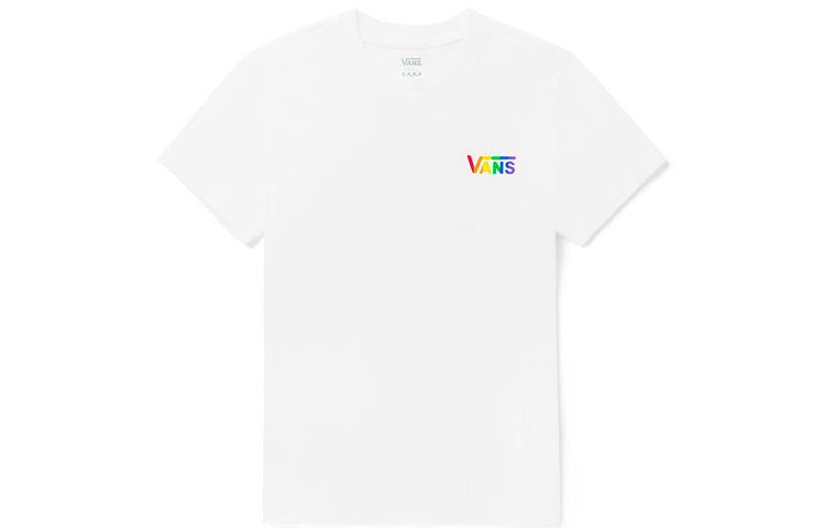(WMNS) Vans Rainbow Alphabet Printing Round Neck Short Sleeve White VN0A5EUQWHT