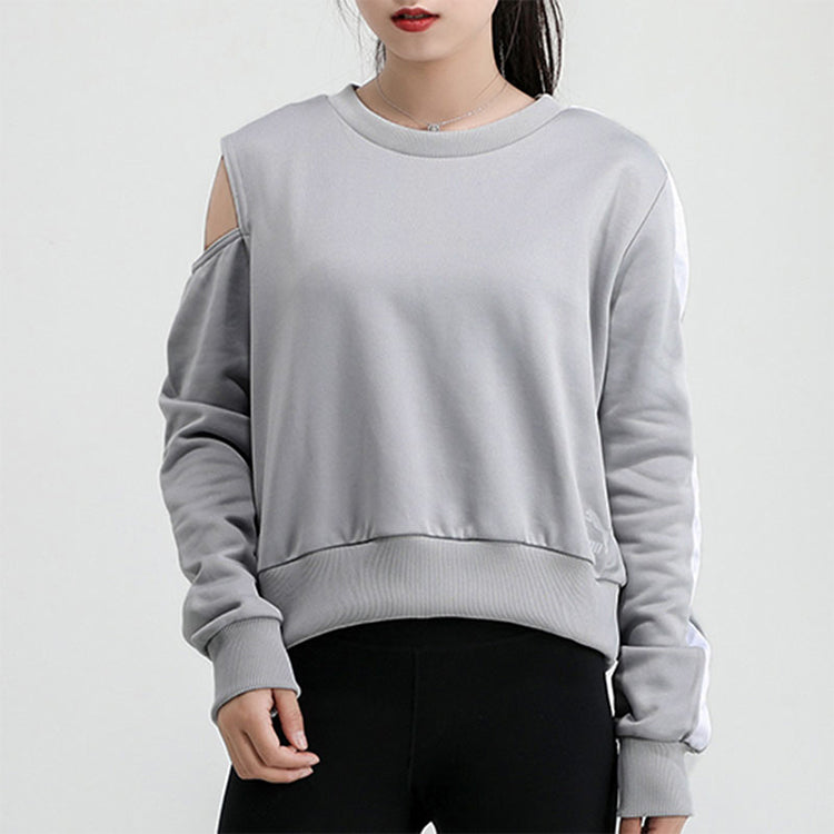 (WMNS) PUMA Logo Printing Round-neck Swea Grey 599046-09