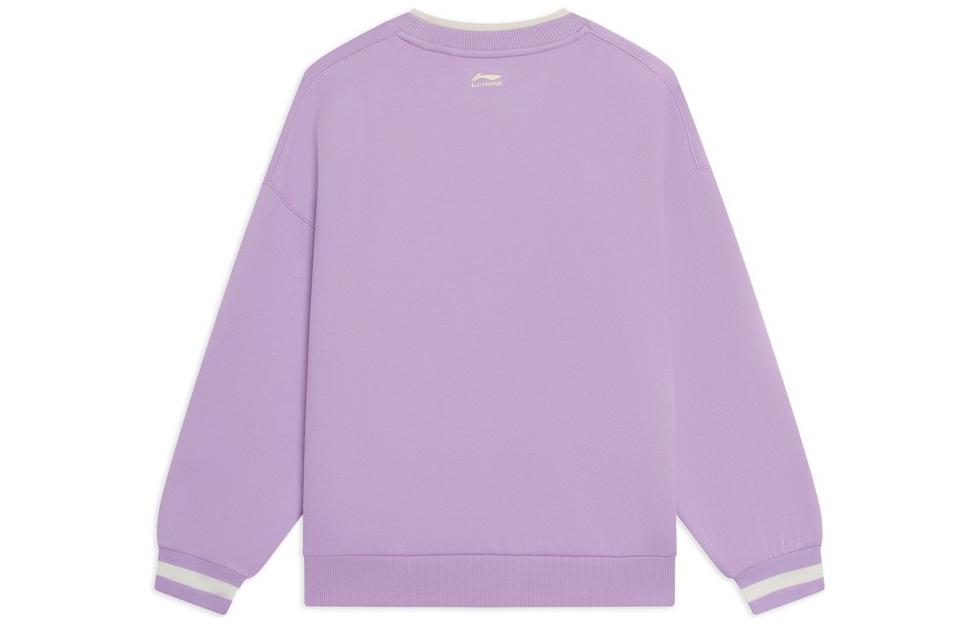 (WMNS) Li-Ning Floral Embroidered Logo Sweatshirt 'Purple' AWDS918-5