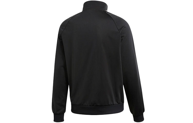 adidas Logo Printing Side Stripe Stand Collar Sports Jacket Black BR1024