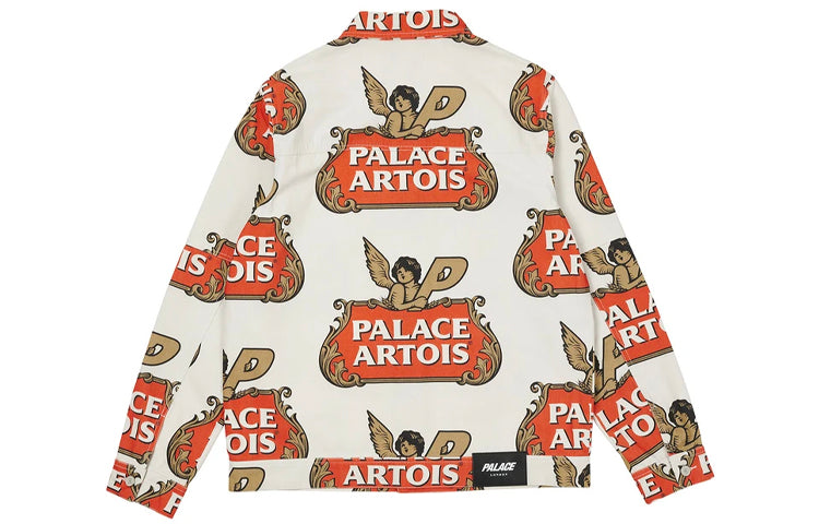 PALACE x Stella Artois Crossover Full Print Pattern Logo Jacket White PAL-SS21-7