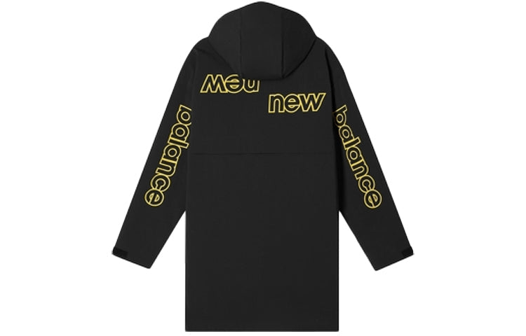 New Balance Casual Lifestyle Long Jacket 'Black Yellow' AMJ11337-BK